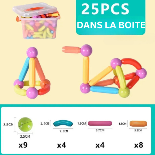 MagneBuild 3D - Bâtons de Construction Magnétiques : L'Aventure Éducative